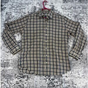 Peter Millar Mens Large Casual  Plaid Button Down Long Sleeve Shirt 100% Cotton